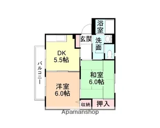 ディアス下牧野C【207号室】の間取り