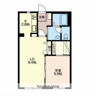 ヴィラ クオーレ【1階】の間取り