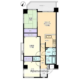 アパガーデンコート砺波【317号室】の間取り