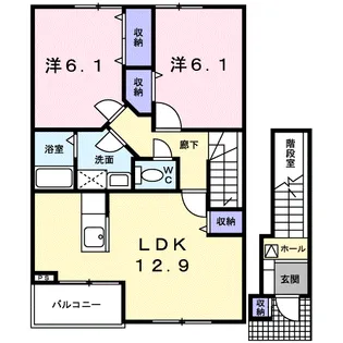 ベルフォールⅡC【2階】の間取り