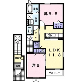 ル・クールB【2階】の間取り