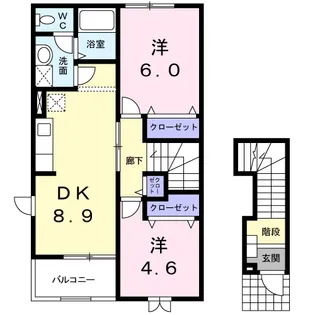 パティオ・ミニヨン【2階】の間取り