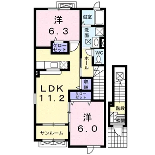 マーブル Ⅱ【2階】の間取り