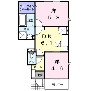 ヴィラ・かたかご Ⅲ【1階】の間取り