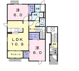 メゾン・ド・カンパニュ【2階】の間取り