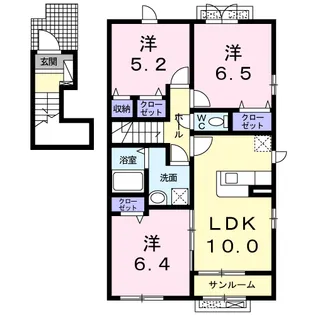 シェル・トゥールB【2階】の間取り
