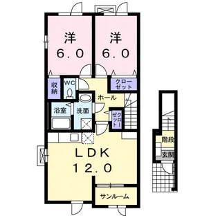 ブリアントビュー B【2階】の間取り