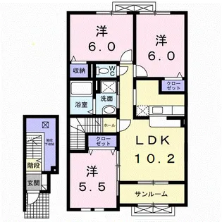 メゾンビューⅡ【2階】の間取り