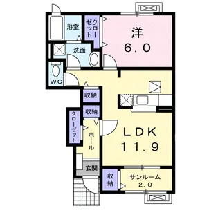 プリヴィエート【1階】の間取り