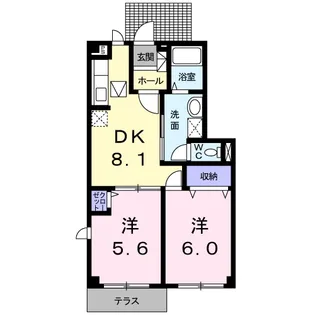 シェルブランシェ A【102号室】の間取り