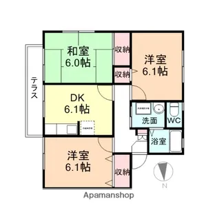 セジュールわかば【1階】の間取り