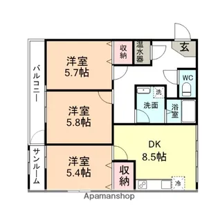 たろうまるCITYテンダリー【203号室】の間取り