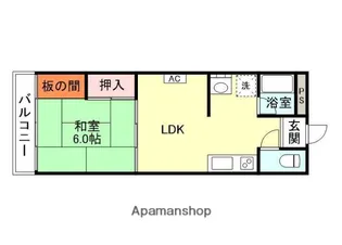 コーポ山美【203号室】の間取り