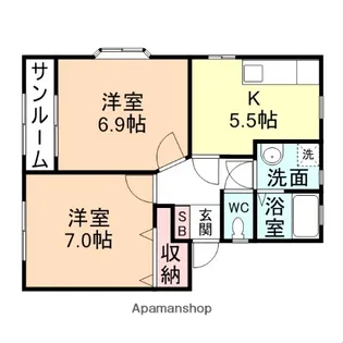サン・フルール【1階】の間取り