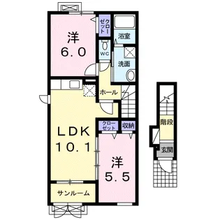 ベルフラワー Ⅲ【2階】の間取り