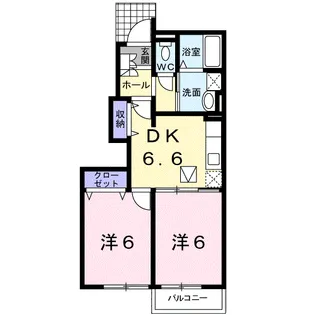 アルカンシェル 虹B【1階】の間取り