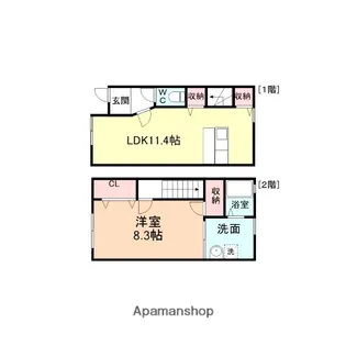 コンフォート・プレイスHIROKAMI A棟【1階】の間取り