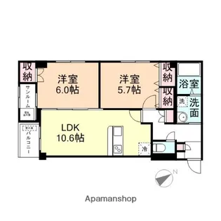 プリズムとなみ中神町【108号室】の間取り