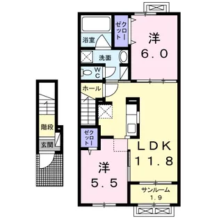 タカオカ・シュロス【2階】の間取り