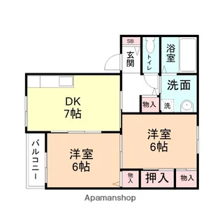 DUO【107号室】の間取り