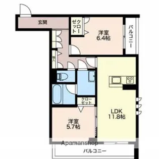 セレナヴィラ中川【1階】の間取り