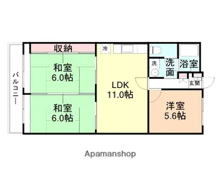 パークキャッスル高岡【302号室】の間取り