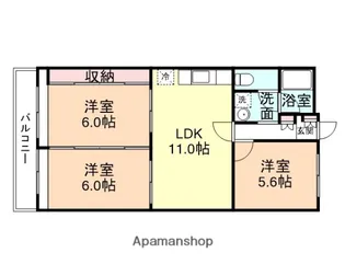 パークキャッスル高岡【1002号室】の間取り