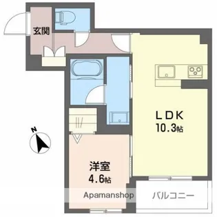 1LDKの間取り画像