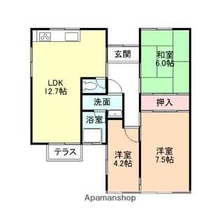 富山県高岡市角【一戸建】の間取り