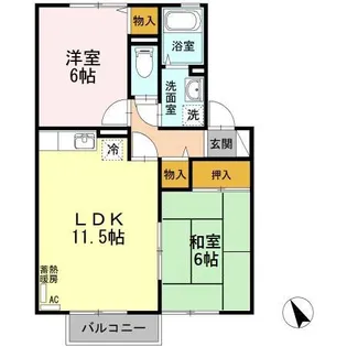エルフタウン吉久 J【2階】の間取り