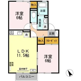 エルフタウン吉久 J【2階】の間取り