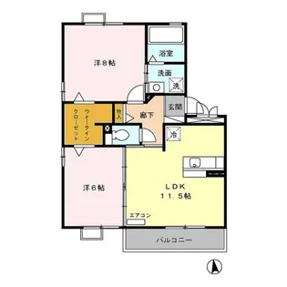 セジュールサンロイヤル【2階】の間取り