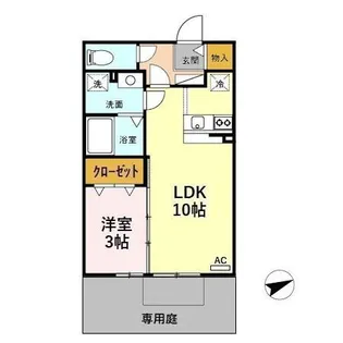 ノーブル千舟 A【1階】の間取り