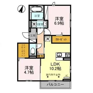 ラ・ビュー7【2階】の間取り