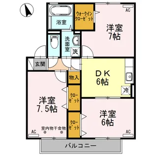 ラ・デファンス【2階】の間取り