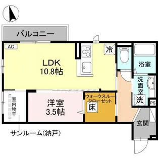 にゅうまごびれっじIV【1階】の間取り