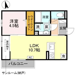 にゅうまごびれっじIV【1階】の間取り