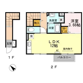 JUST THE DーROOM【2階】の間取り