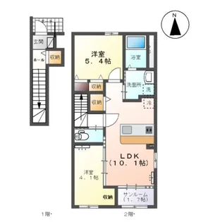 ルーベンス城東【2階】の間取り