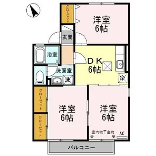 セジュール北浦 B【1階】の間取り