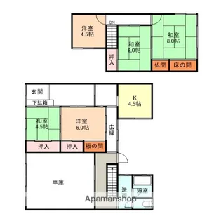 富山県高岡市大坪町2丁目【一戸建】の間取り