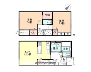 ソシアペンタスⅡ【105号室】の間取り