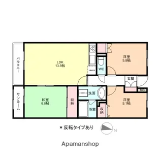 フィール高岡駅南【203号室】の間取り