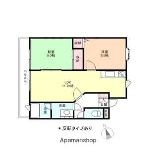 富山県高岡市伏木古府元町【アパート】の間取り