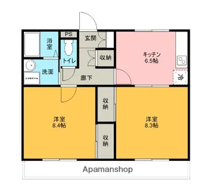 ラ・ピュール【202号室】の間取り