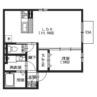 ウィルモア壱番館【1階】の間取り