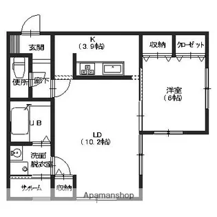 フィナールアソシアード【102号室】の間取り