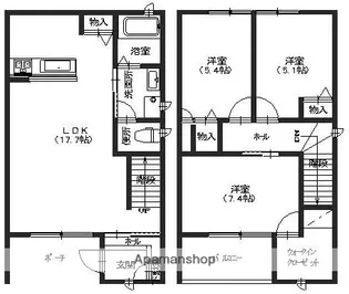 ラフォーレⅢ【A102号室】の間取り