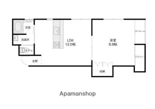 1LDKの間取り画像