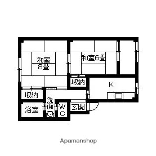サンライズ中正【102号室】の間取り